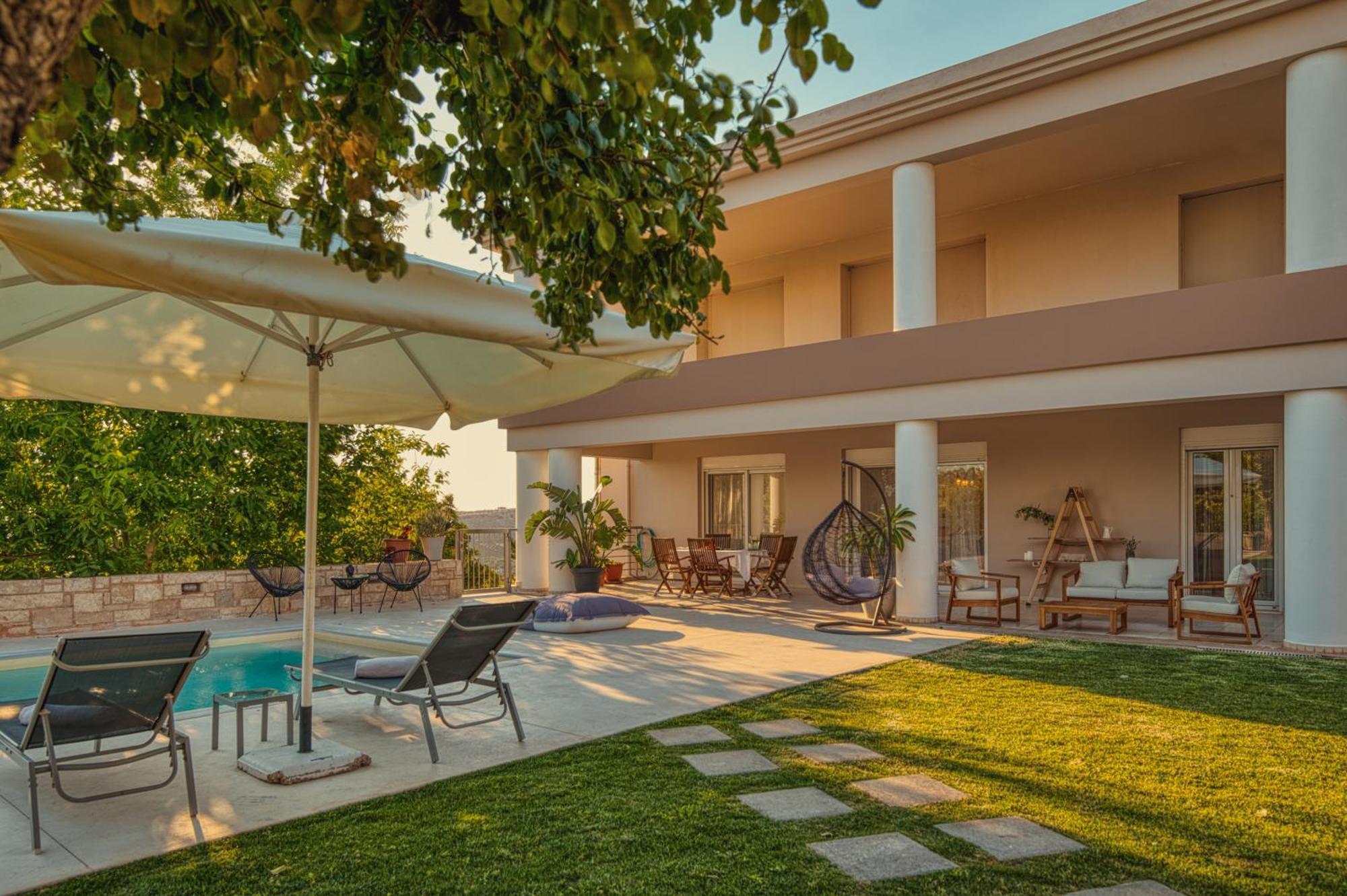 Blue Sky Villa In Crete Epano Vathia Exterior foto
